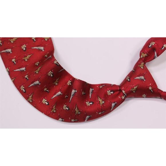Salvatore Ferragamo Red Seals Walrus Penguins Print Design Silk Necktie Tie - Picture 1 of 6